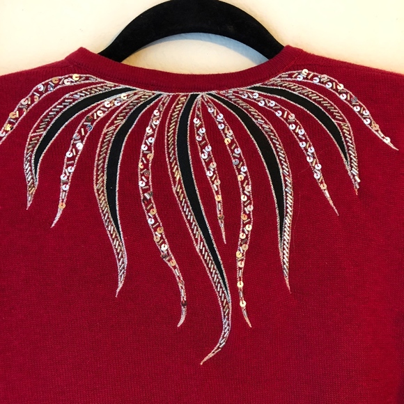 Ugly Christmas Sweater Red Cardigan Tacky Mackie - Picture 6 of 8